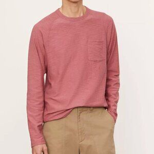 Vince long sleeve lightweight mauve pocket t-shirt